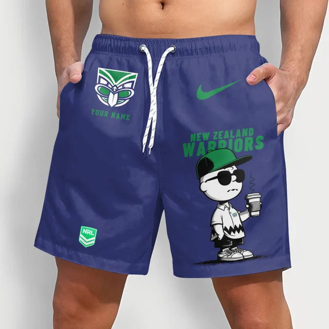 PREMIUM NRL X NZW Cool Snoopy Men Short Pants Custom  Name  For Summer NDT NTN