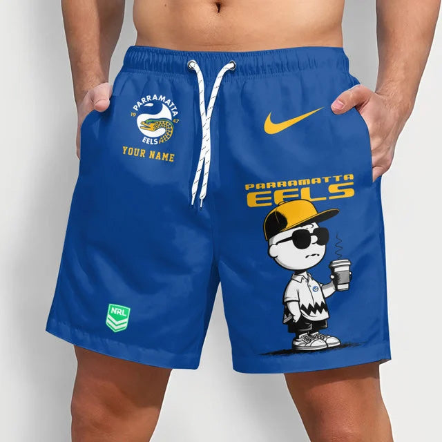 PREMIUM NRL X PE Cool Snoopy Men Short Pants Custom  Name  For Summer NDT NTN
