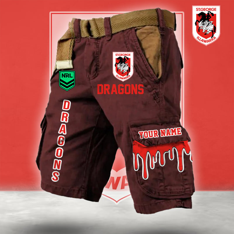 PREMIUM NRL X SID Cargo Shorts Custom Name Limited Edition NDT LVH