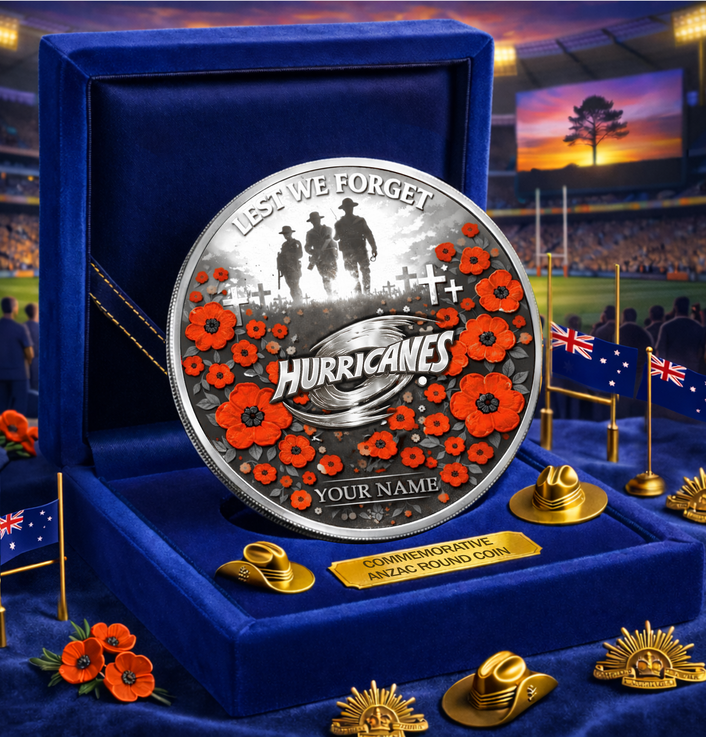 PREMIUM SRP X HURRI Anzac Day 2026 Commemorative Coin Custom Name Limited Edition NDT VHM
