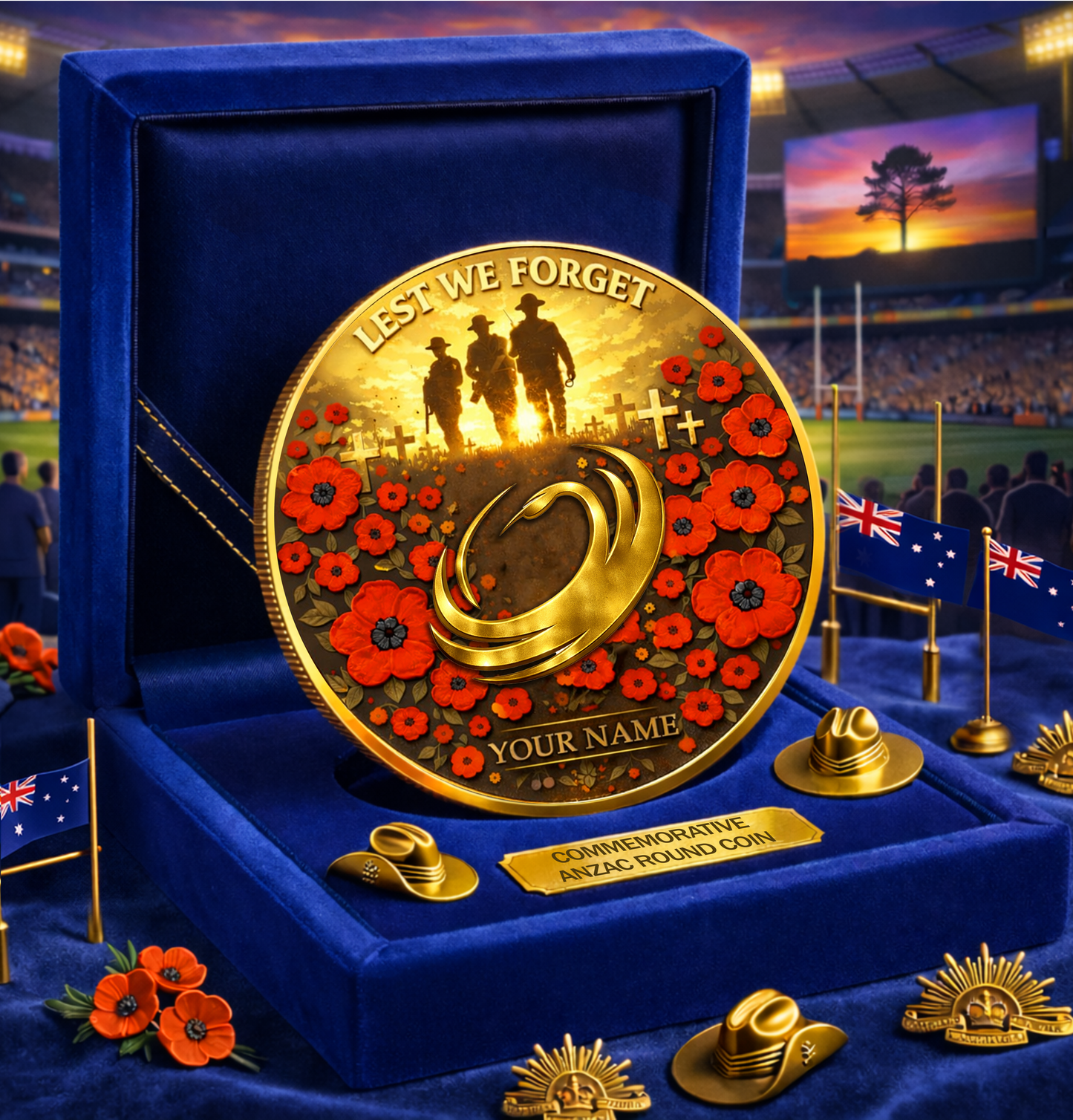 PREMIUM SRP X WF Anzac Day 2026 Commemorative Coin Custom Name Limited Edition NDT VHM