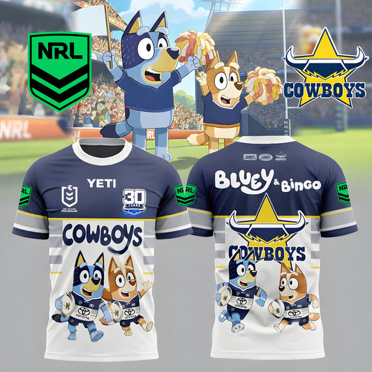 PREMIUM NRL X NQC Bluey & Bingo POLO SHIRT – Limited 2026 NDT LVH