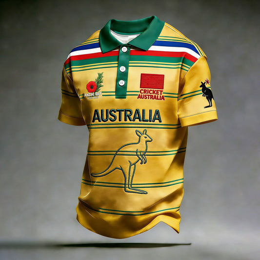 PREMIUM AUS X 3D CRICKET CLASSIC POLO SHIRT NDT NHM  V5 130326