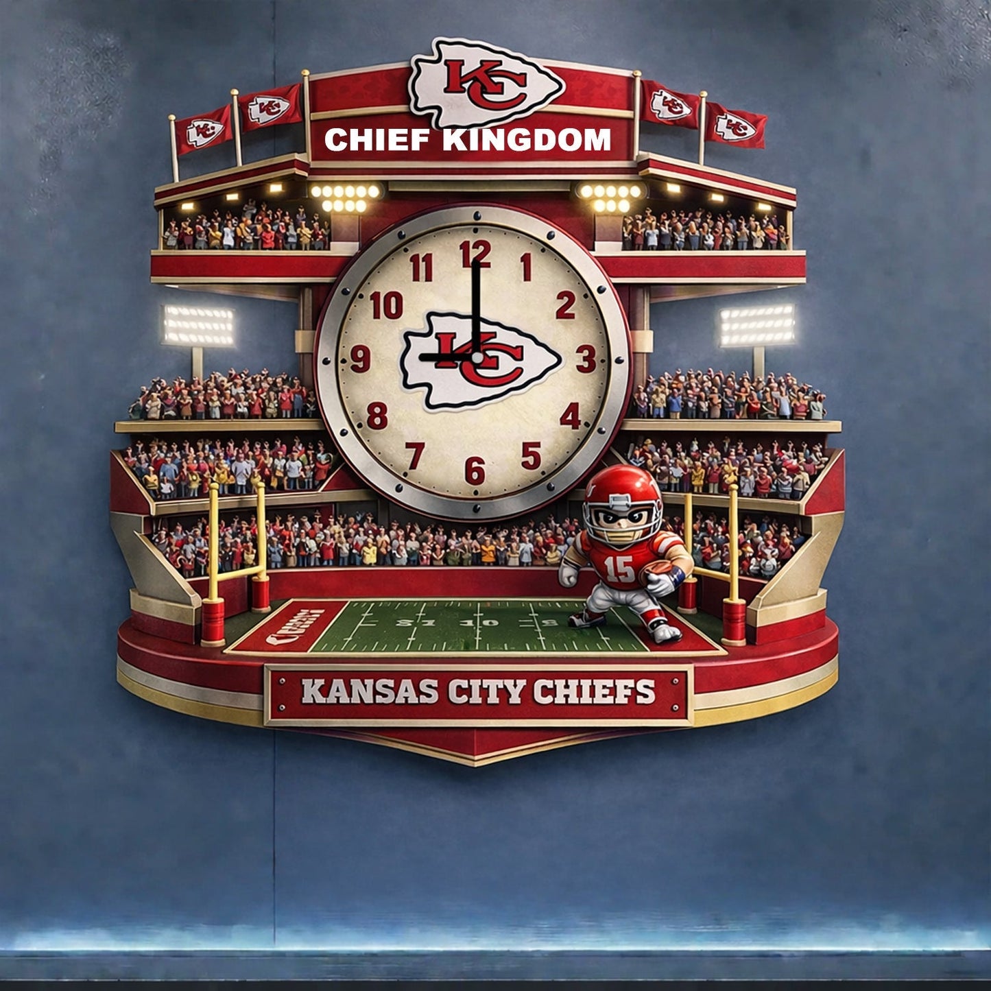 PREMIUM NFL X KC 3D Visual Effect Acrylic Clock NDT NHM 130126