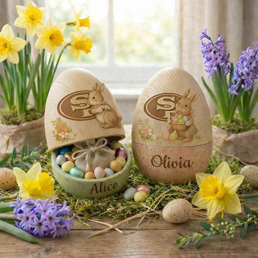 PREMIUM 𝗡𝗙𝗟 X SF49  Personalized Hollow Wooden Easter Egg NDT NHM 270226