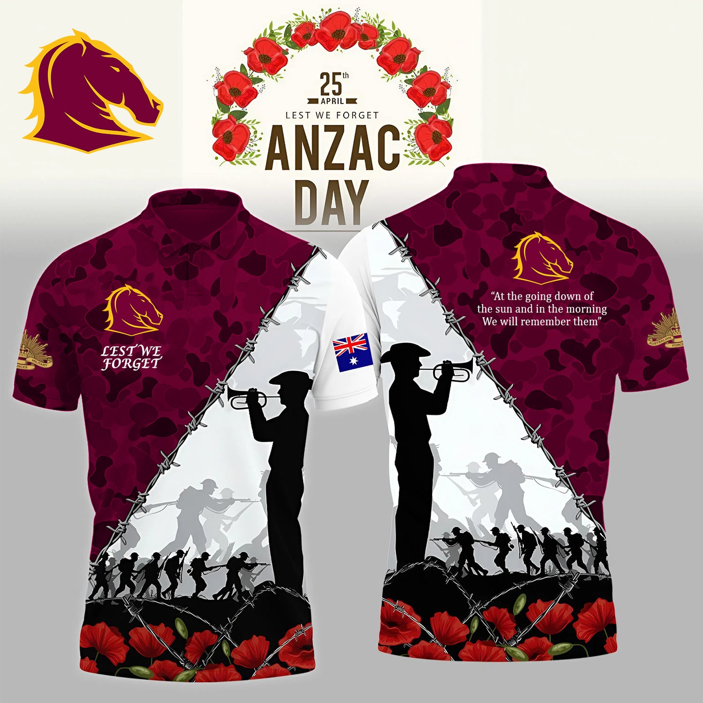 PREMIUM NRL X BB ANZAC DAY POLO SHIRT LIMITED EDITION NDT NHM 130326