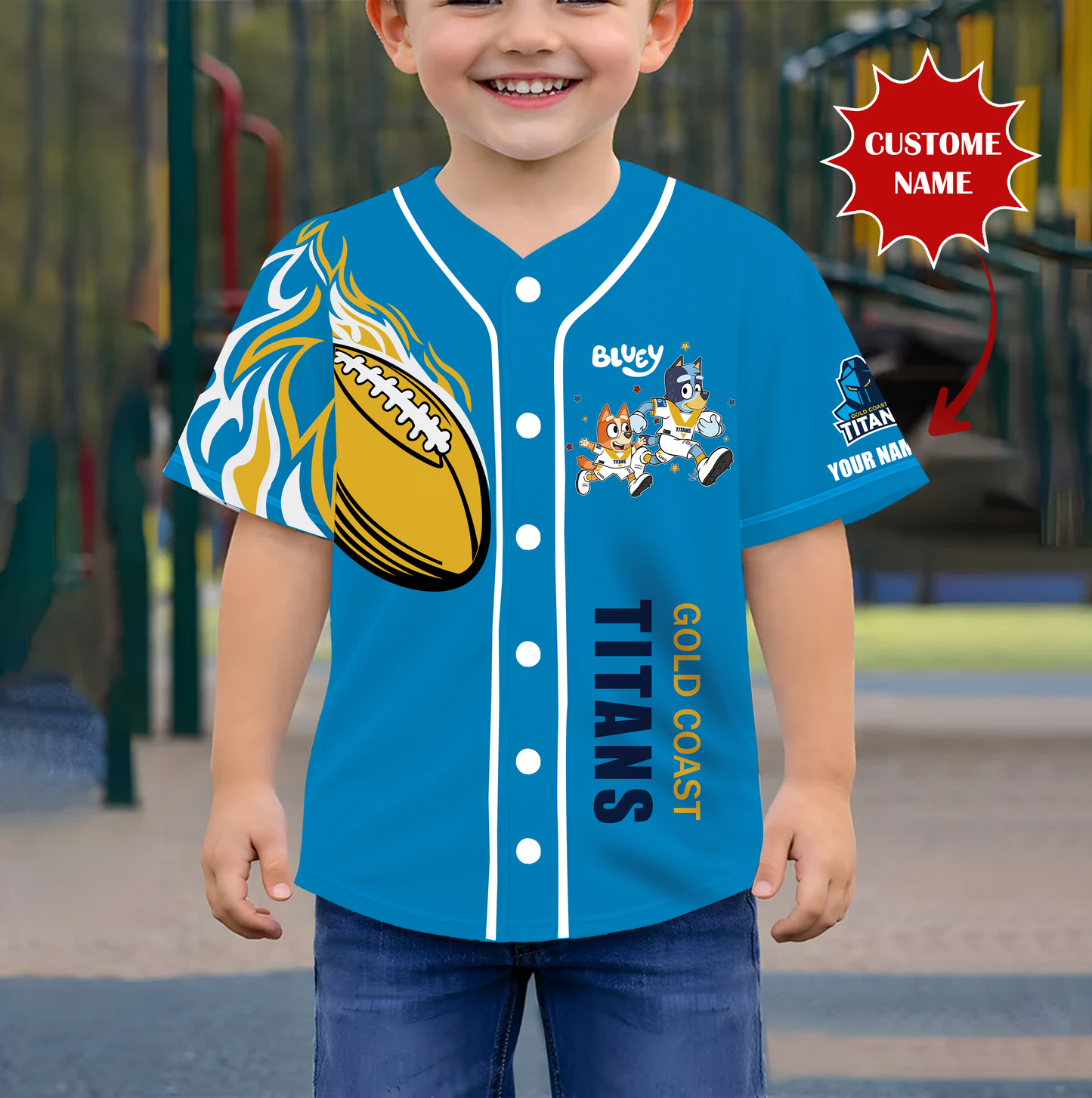 PREMIUM NRL X GCT BLUEY Youth Baseball Jersey Limited Editions NDT VHM 190326