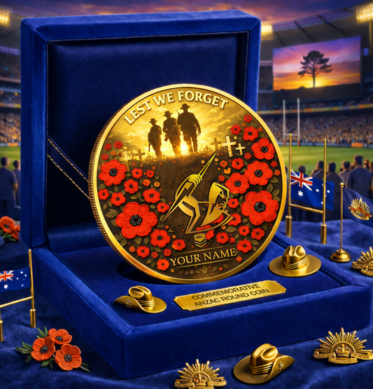 PREMIUM NRL X MS Anzac Day 2026 Commemorative Coin Custom Name Limited Edition NDT VHM 160326
