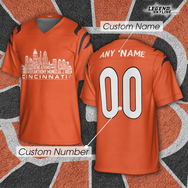 Personalized CIN Football Jersey Greatest Of All Time Team Legends, City Skyline Shirt DDT CTND