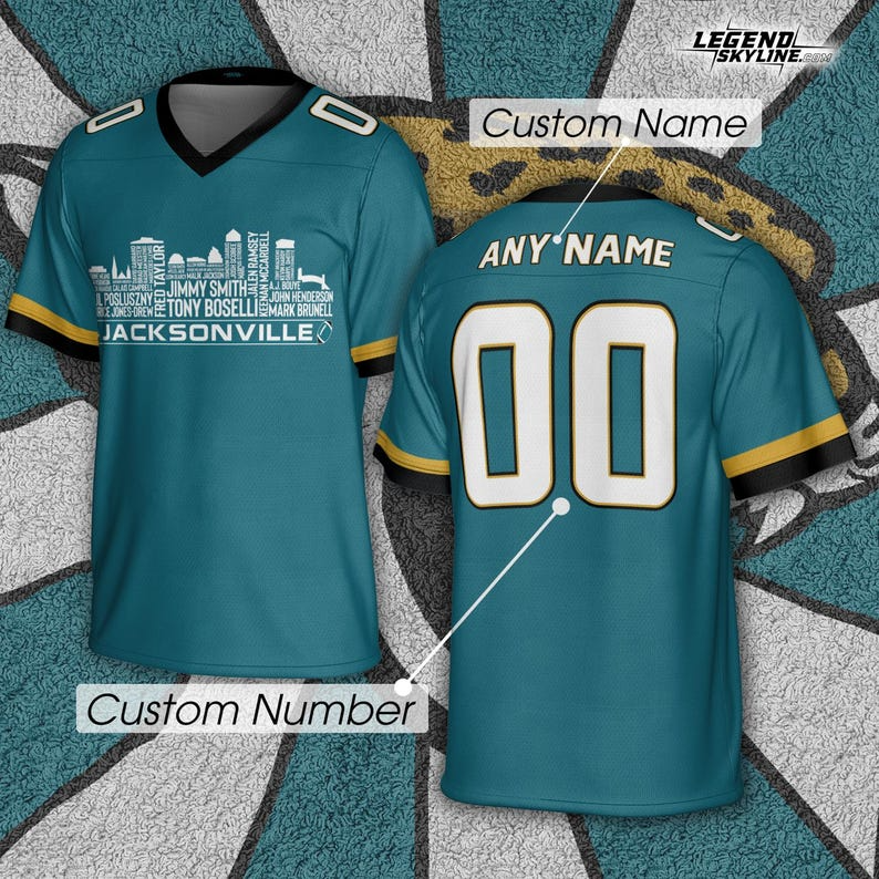 Personalized JJ Football Jersey Greatest Of All Time Team Legends, City Skyline Shirt DDT CTND