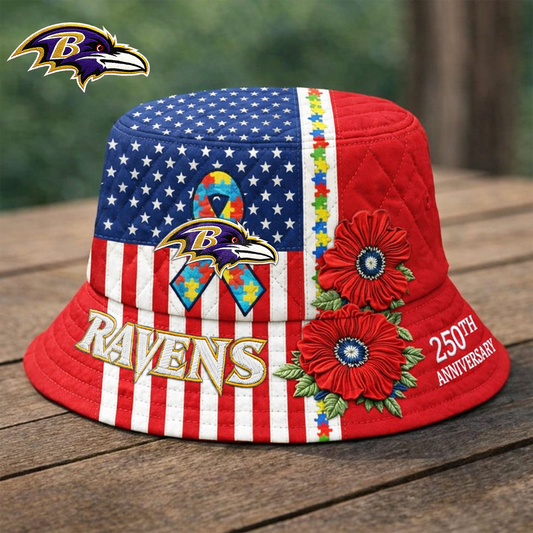 Premium NFL X BR Autism 250th Anniversary Bucket Hat  NDT VHM