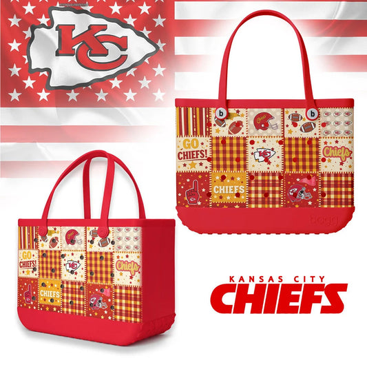 Premium NFL X KCC Patchwork Design Beach Tote Bag NDT NTN