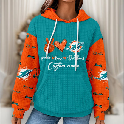 Premium NFL X MIA Women's Waffle Hoodie NDT NHM