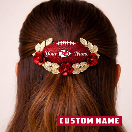 Premium NFL x Kansas City Chiefs Personalized Women's Hair Pin - Valentine Edition NDT LVH