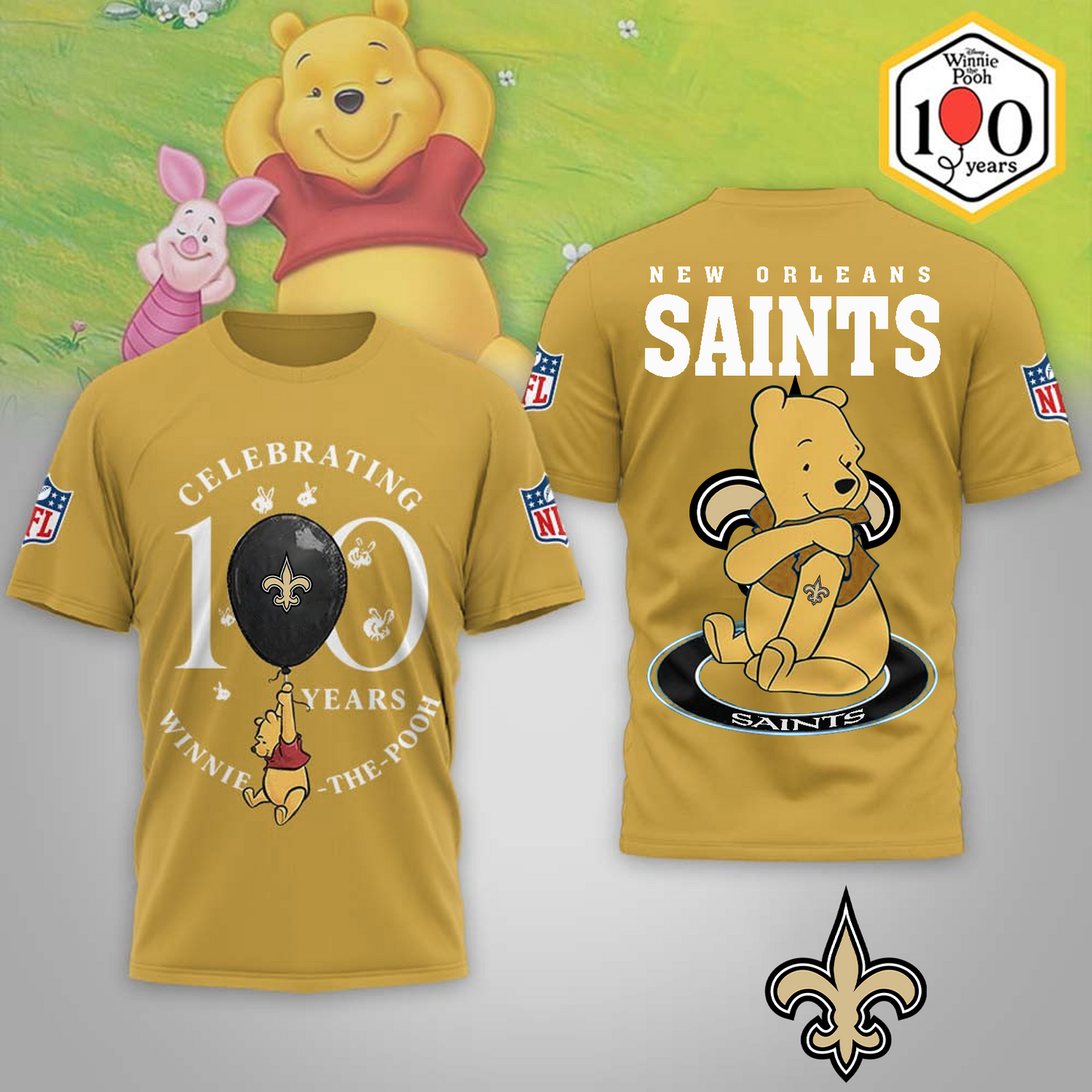 Premium NFL x NO Winnie The Pooh 100th Anniversary 3D Shirt DATND TANTD