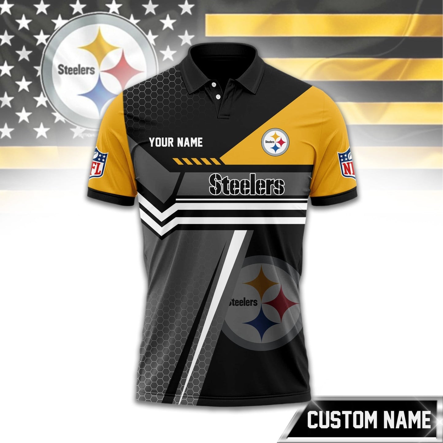 Premium NFL x PIT Inspired Custom Game Day Polo NDT NHM