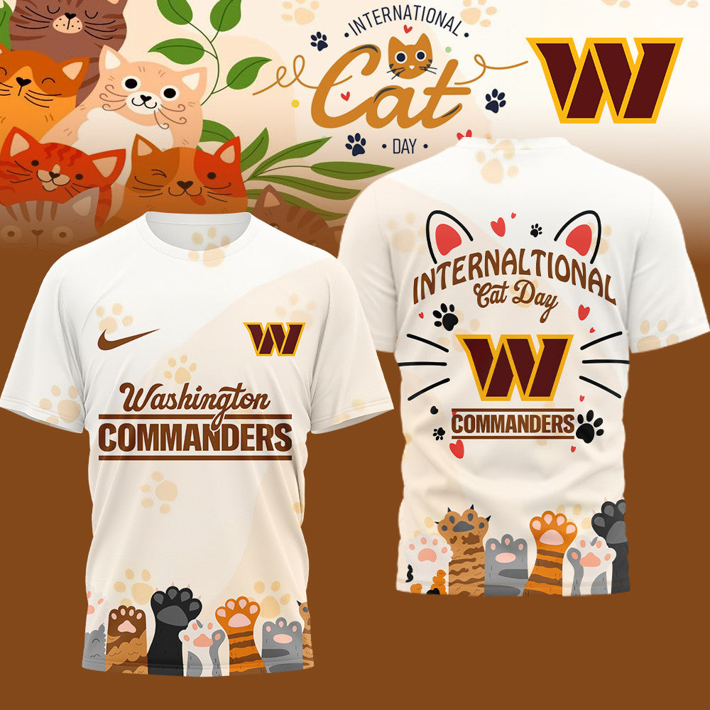 Premium NFL x Washington Commanders International Cat Day 3D Shirt NDT LVH
