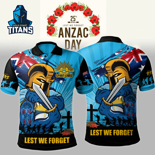 Premium NRL X NQC Polo Shirt Fearless ANZAC Defender NDT NHM