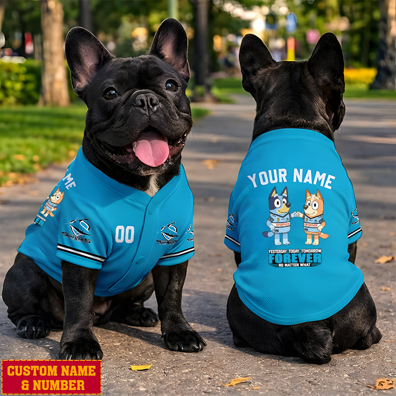 Premium NRL x CS Bluey & Bingo Pet Shirt Custom Name & Number Limited Edition NDT LVH