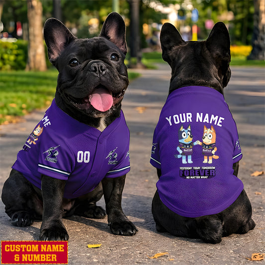 Premium NRL x MS Bluey & Bingo Pet Shirt Custom Name & Number Limited Edition NDT LVH