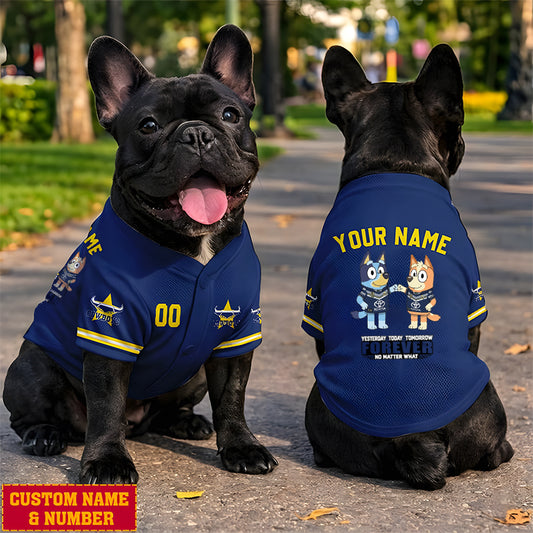 Premium NRL x NQC Bluey & Bingo Pet Shirt Custom Name & Number Limited Edition NDT LVH