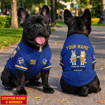 Premium NRL x PE Bluey & Bingo Pet Shirt Custom Name & Number Limited Edition NDT LVH