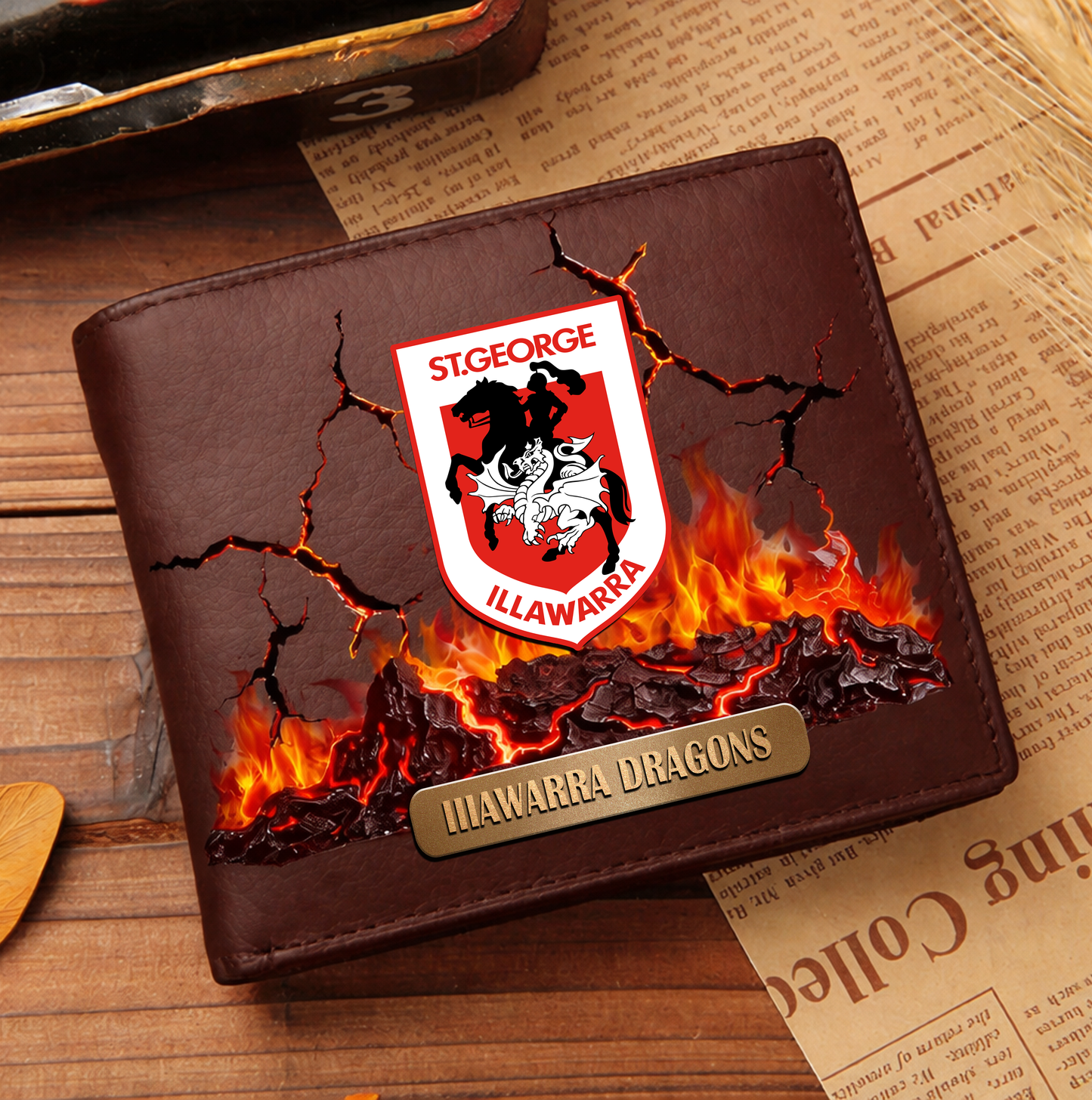 Premium NRL x SGID 3D Ember Embossed Lucky Wallet NDT VHM