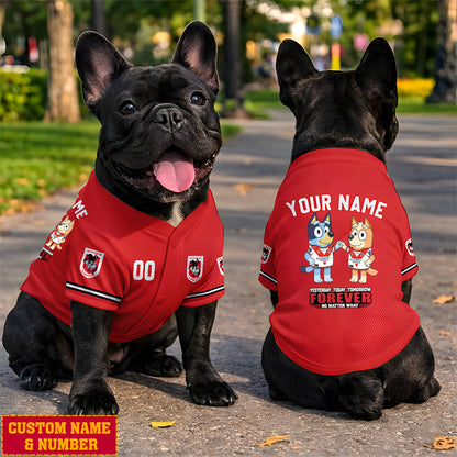 Premium NRL x SID Bluey & Bingo Pet Shirt Custom Name & Number Limited Edition NDT LVH