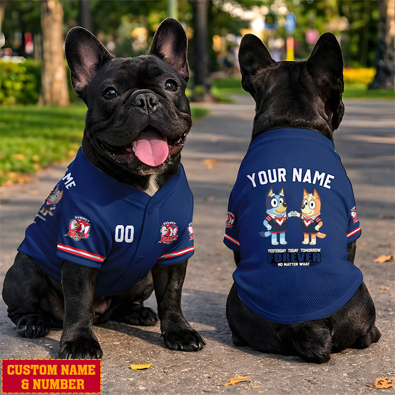 Premium NRL x SR Bluey & Bingo Pet Shirt Custom Name & Number Limited Edition NDT LVH