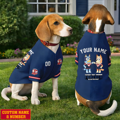 Premium NRL x SR Bluey & Bingo Pet Shirt Custom Name & Number Limited Edition NDT LVH