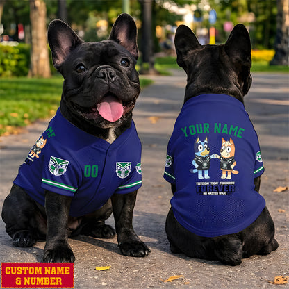 Premium NRL x WAR Bluey & Bingo Pet Shirt Custom Name & Number Limited Edition NDT LVH