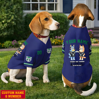 Premium NRL x WAR Bluey & Bingo Pet Shirt Custom Name & Number Limited Edition NDT LVH