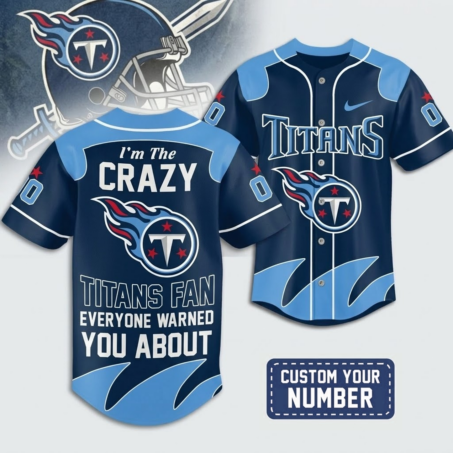 Premium TEN x NFL Crazy Football Fan Personalized Jersey DATND TANTD