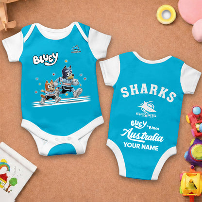 Premium x CS Bluey & Bingo  Baby Romper Custom Name For Kids V3 NDT LVH