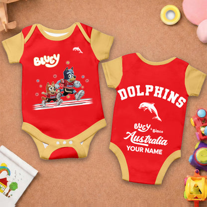 Premium x DOL Bluey & Bingo  Baby Romper Custom Name For Kids V3 NDT LVH