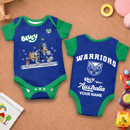 Premium x WAR Bluey & Bingo  Baby Romper Custom Name For Kids V3 NDT LVH