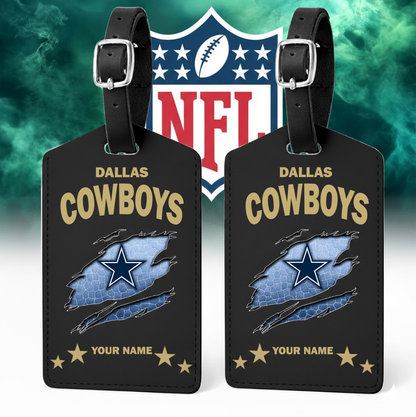 Premium NFL x DC  Personalized Leather Luggage Tag NDT VHM 170126