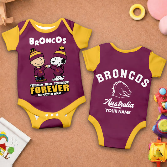 Premium NRL  x BB New Baby Romper Peanuts Custom Name For Kids NDT LVH 110326