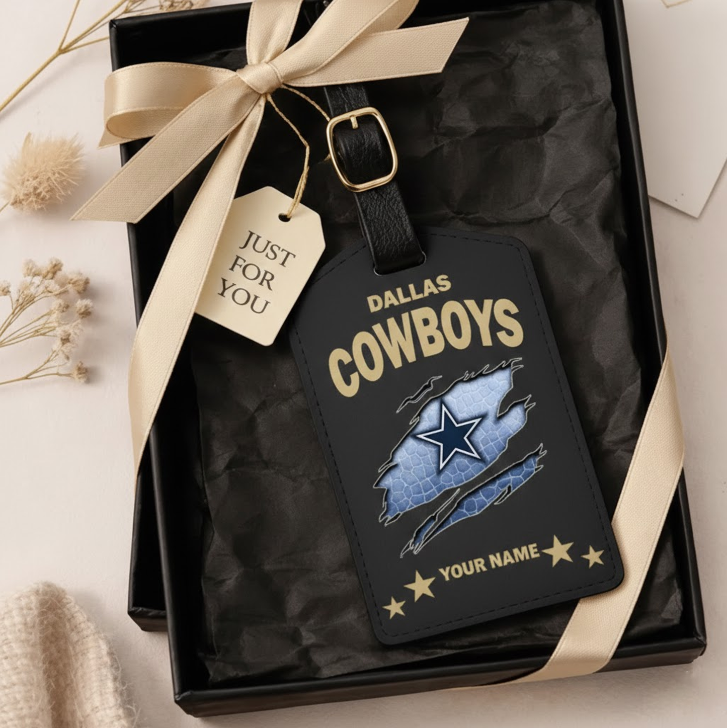 Premium NFL x DC  Personalized Leather Luggage Tag NDT VHM 170126