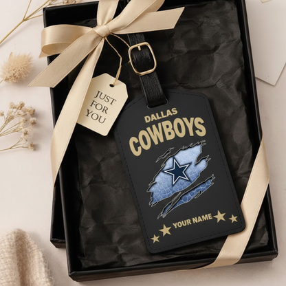 Premium NFL x DC  Personalized Leather Luggage Tag NDT VHM 170126