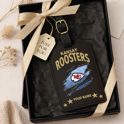 Premium NFL x KC Personalized Leather Luggage Tag NDT VHM 170126