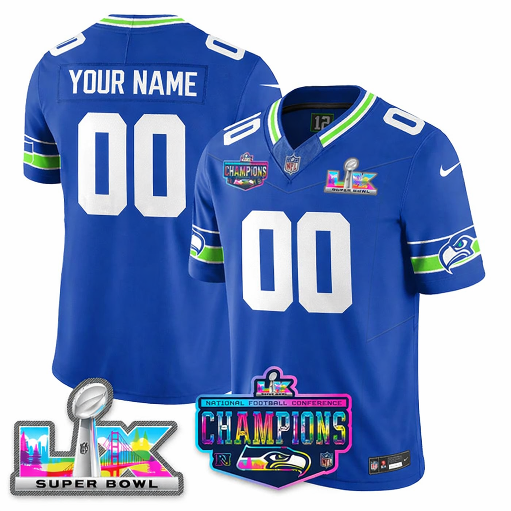 SEA NFC Champs & S.B LX Patch Gold Vapor Jersey DDT  NTL