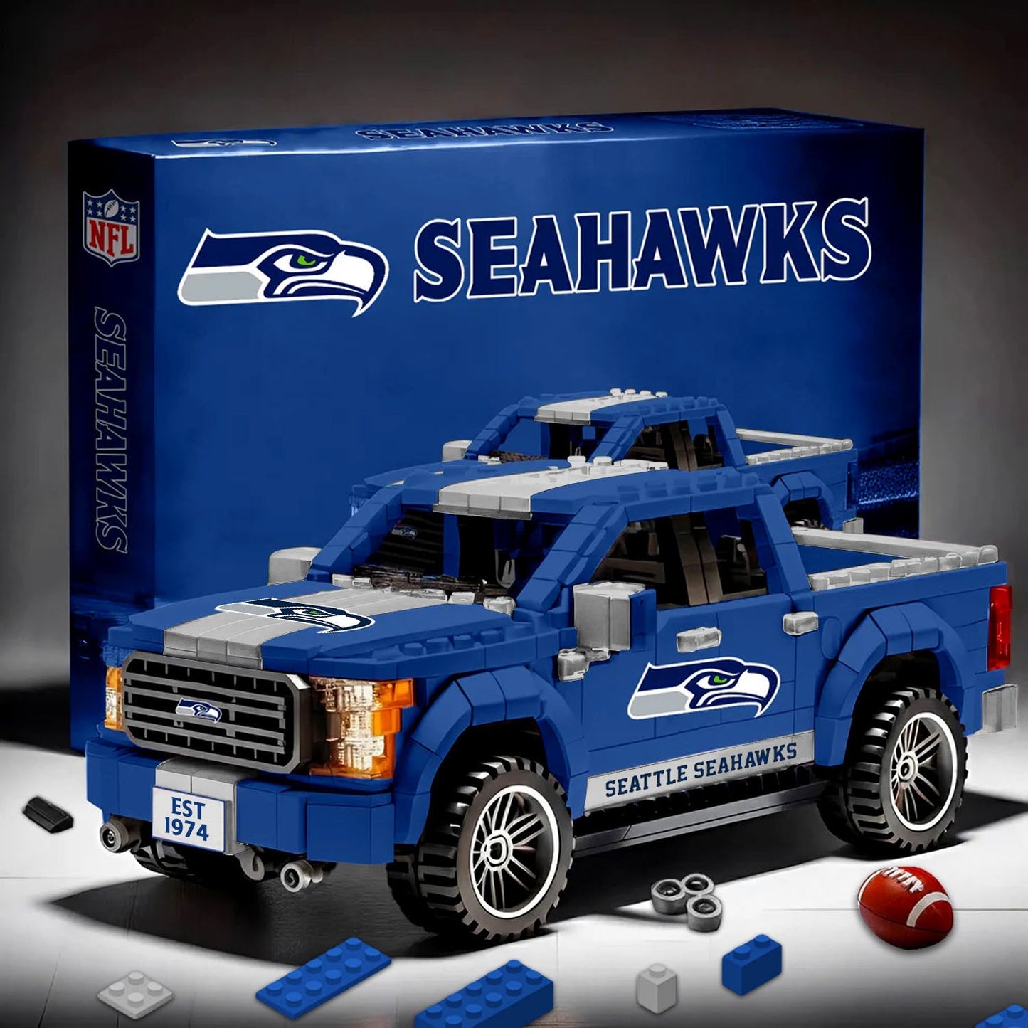 SEA X NFL 3D Racing Truck Model Building Block Set NDT NHM