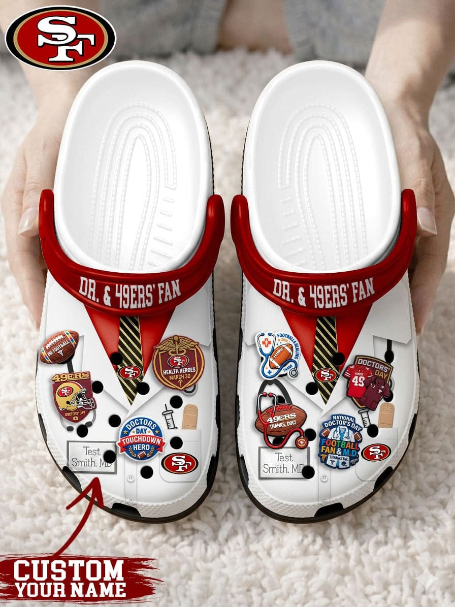 SF49 PREMIUM NFL NATIONAL DOCTOR'S DAY CLOGS WITH 8 CHARMS DDT  CTND