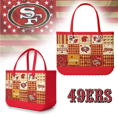 SF49 Premium NFL Patchwork Design Beach Tote Bag DDT CTND