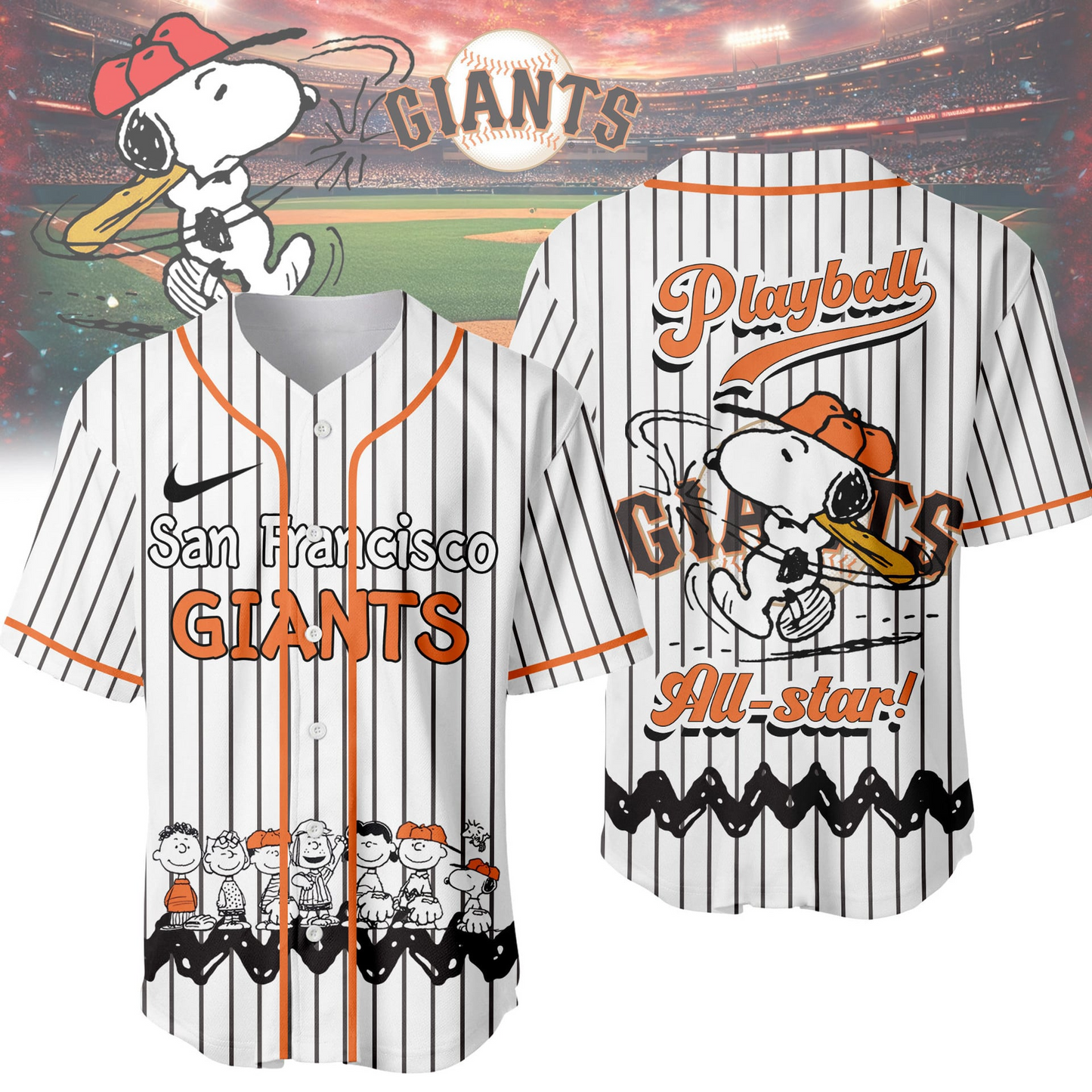 SFG x Premium MLB Snoopy Playball Jersey DDT NTL