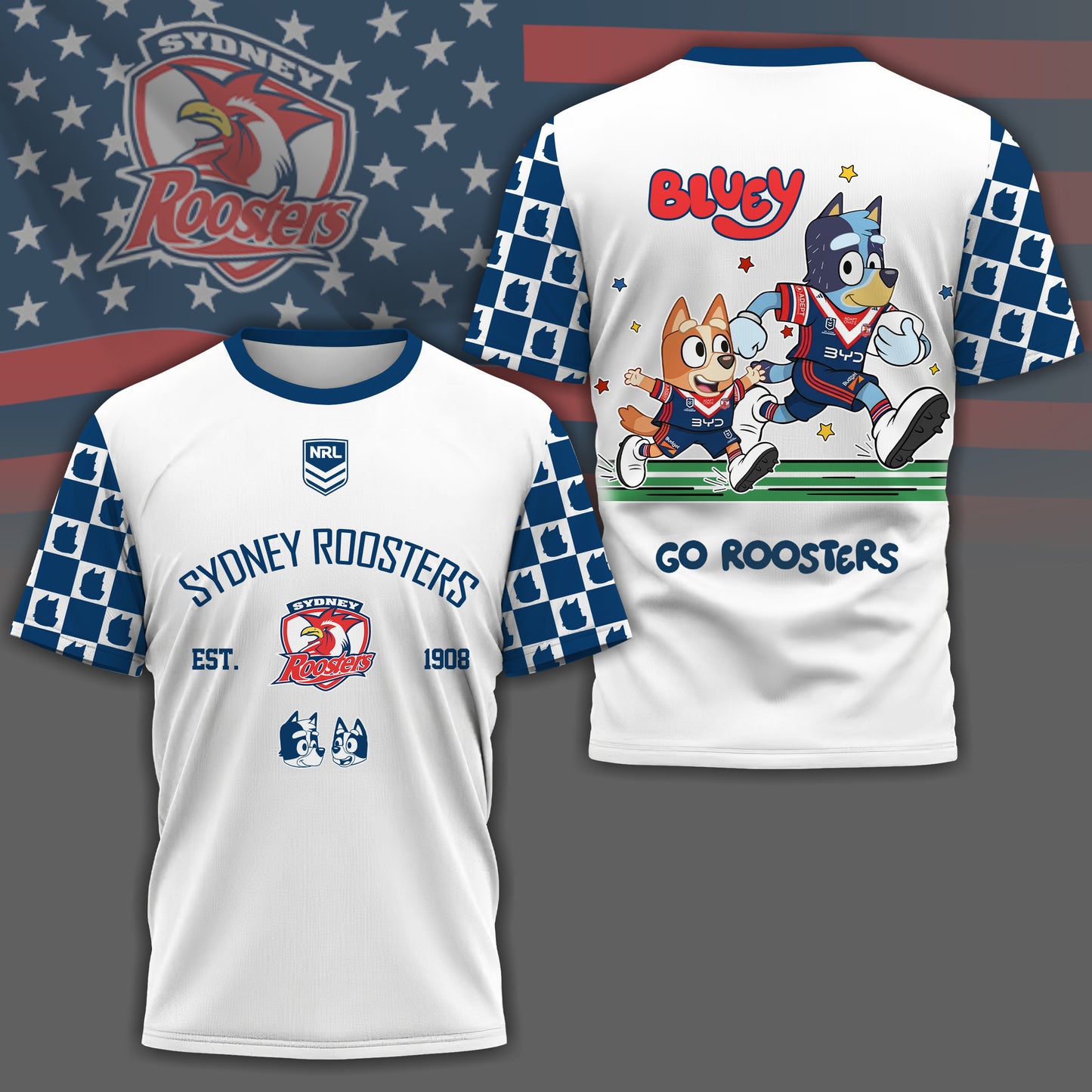 SR x NRL Premium Bluey 3D Shirt DDT TTTZ