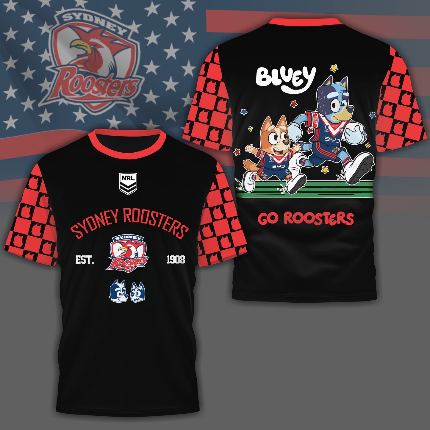 SR x NRL Premium Bluey 3D Shirt DDT TTTZ