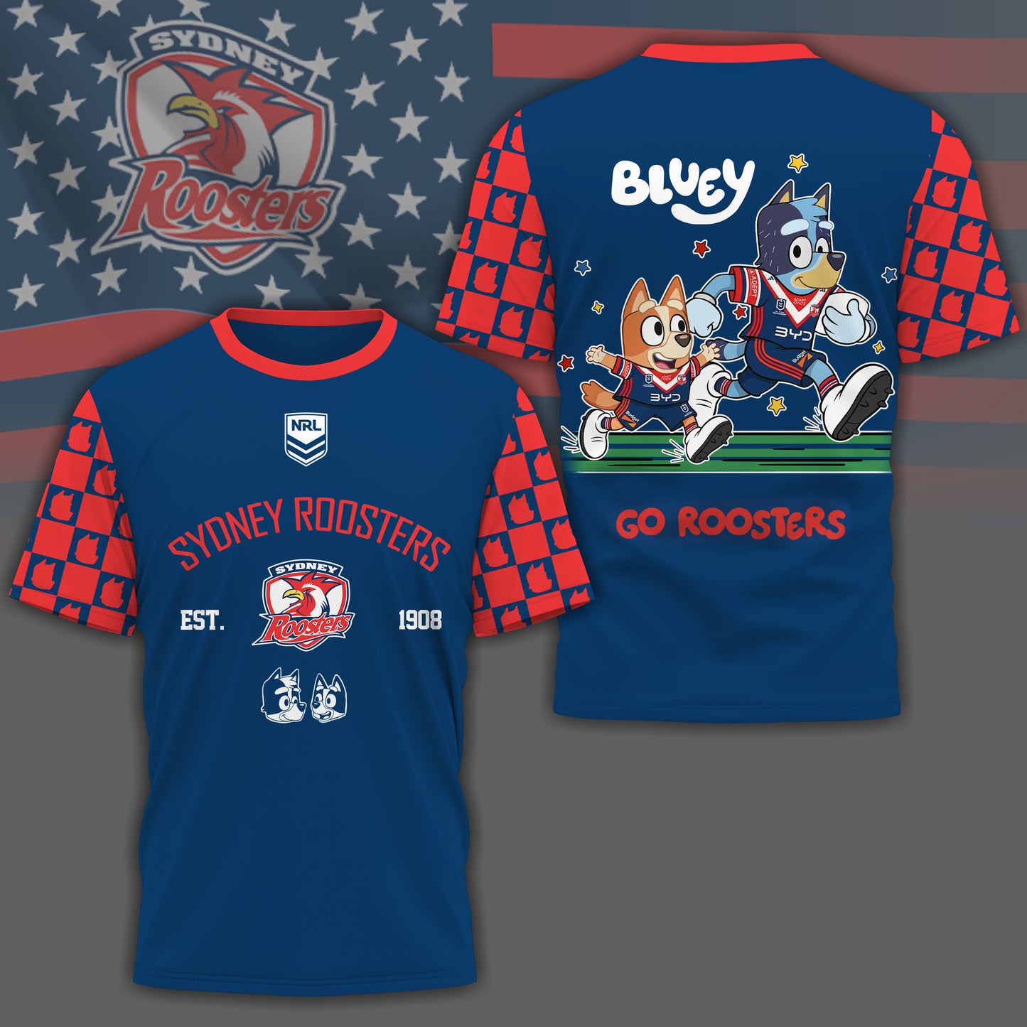 SR x NRL Premium Bluey 3D Shirt DDT TTTZ