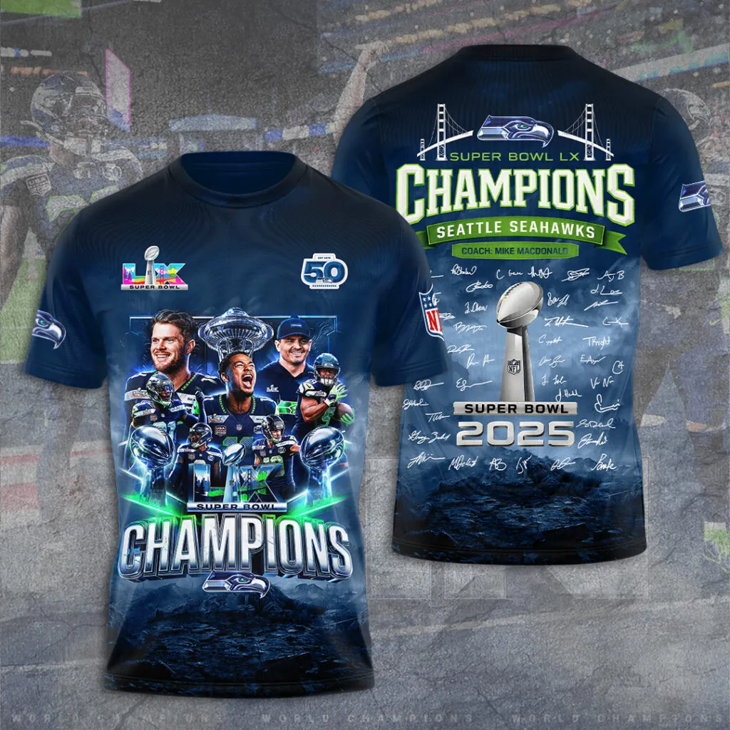 SS x NFL Super Bowl LX Champions V31 3D Shirt DDT NTL